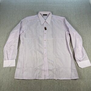 NWT Aramis Men's Shirt 17/43 Button Up Soft Pink 80% Diolen/Cotton Long Sleeve‎